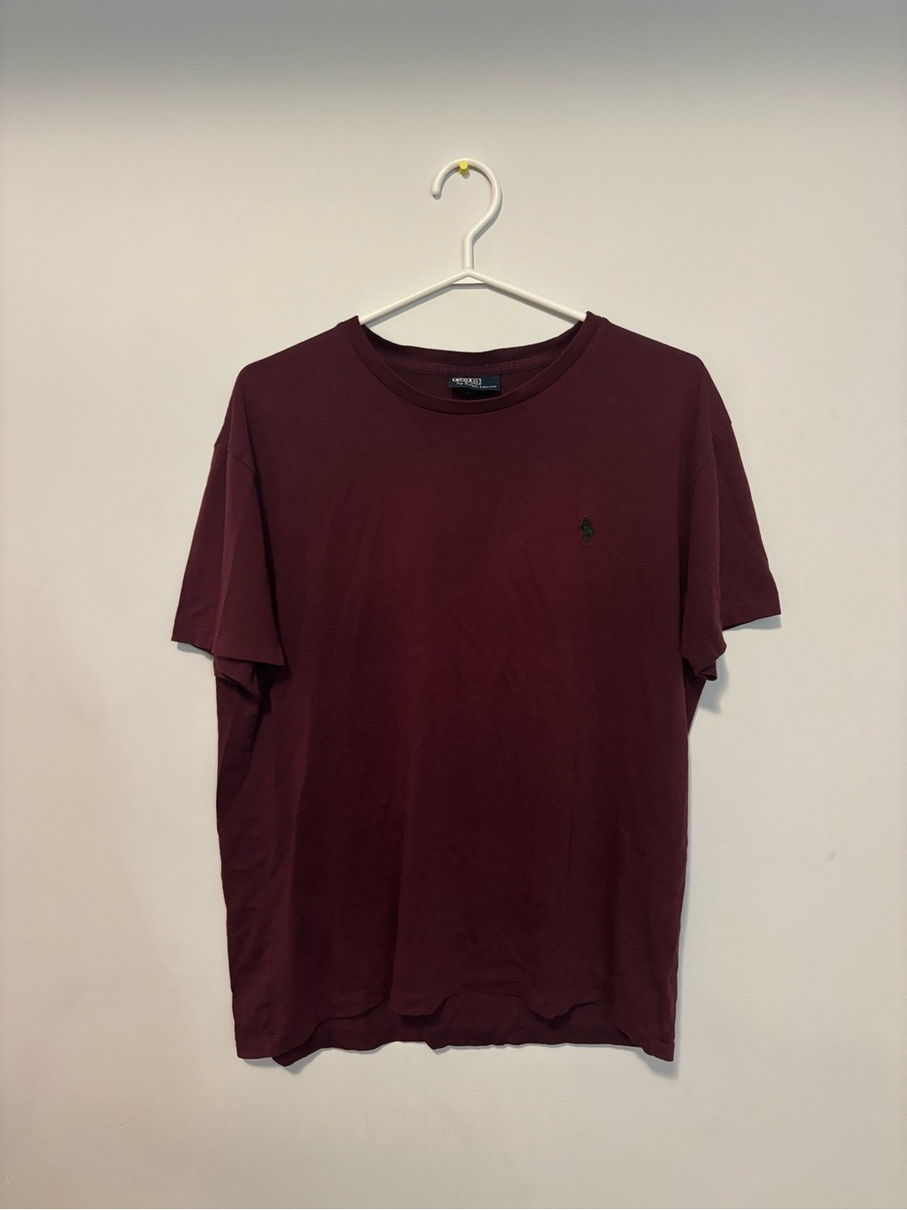 Vintage Single Stitch Polo by Ralph Lauren Short Sleeve Tee in Burgundy